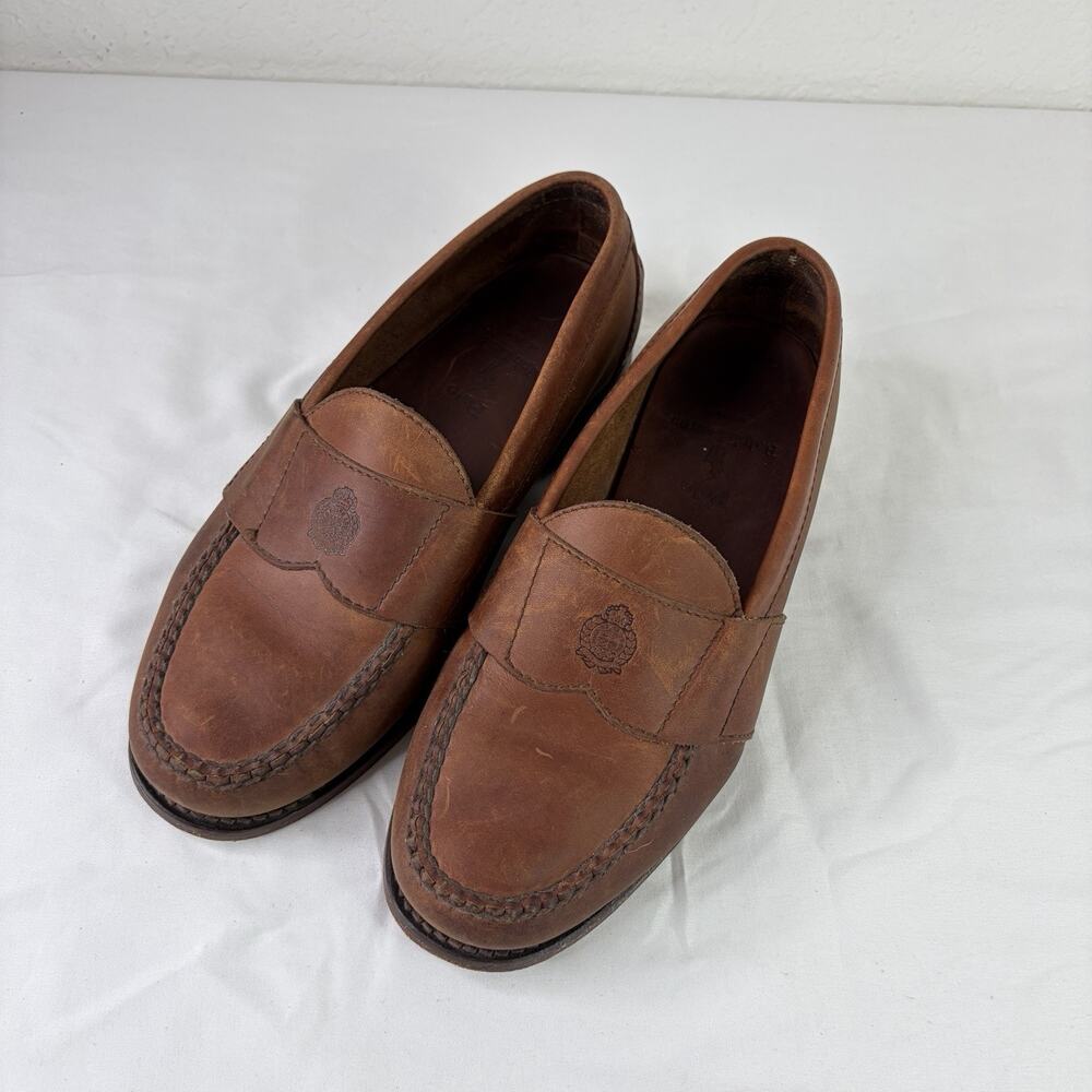 Polo Ralph Lauren Brown Leather Penny Loafers Made Mexico Men’s Size 9 EE preppy